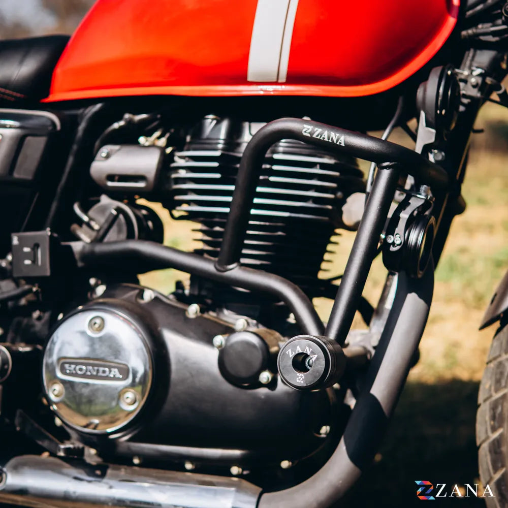 Zana Crash Guard V-2 With Slider Texture Matt Black For Honda CB350 RS - ZI-8751