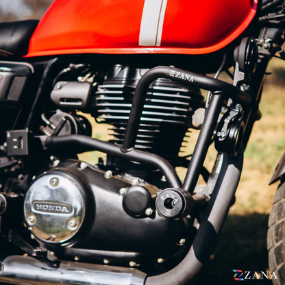 Zana Crash Guard V-2 With Slider Texture Matt Black For Honda CB350 RS - ZI-8751