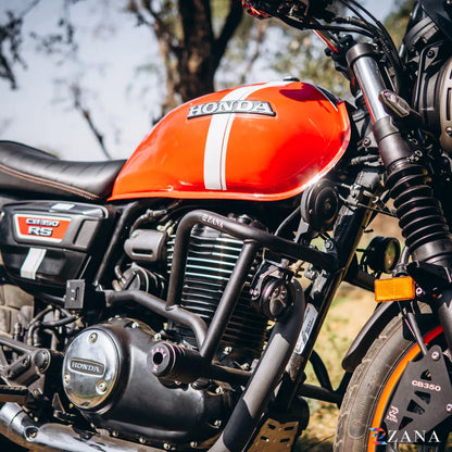 Zana Crash Guard V-2 With Slider Texture Matt Black For Honda CB350 RS - ZI-8751