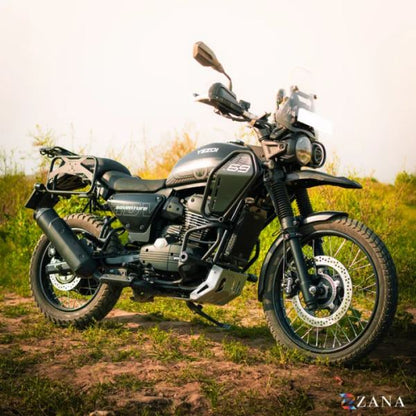 Zana Crash Guard With Slider For Yezdi Adventure 2025 (Black) (COMPATIBLE WITH OEM TANK GUARD)-ZI-8667