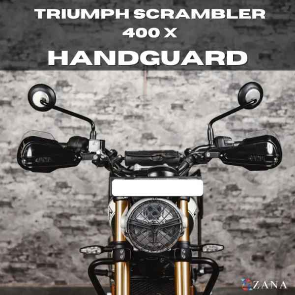 Zana Hand Guard For Triumph Scrambler 400 X (Black)-ZI-8615-BB