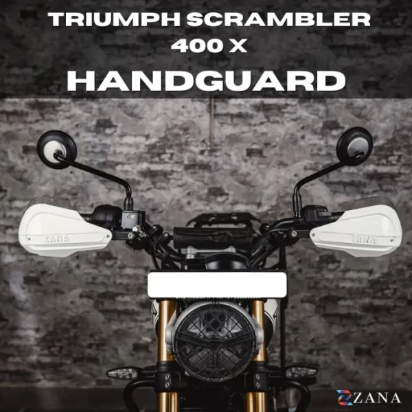 Zana Hand Guard For Triumph Scrambler 400 X (White)-ZI-8615-WW
