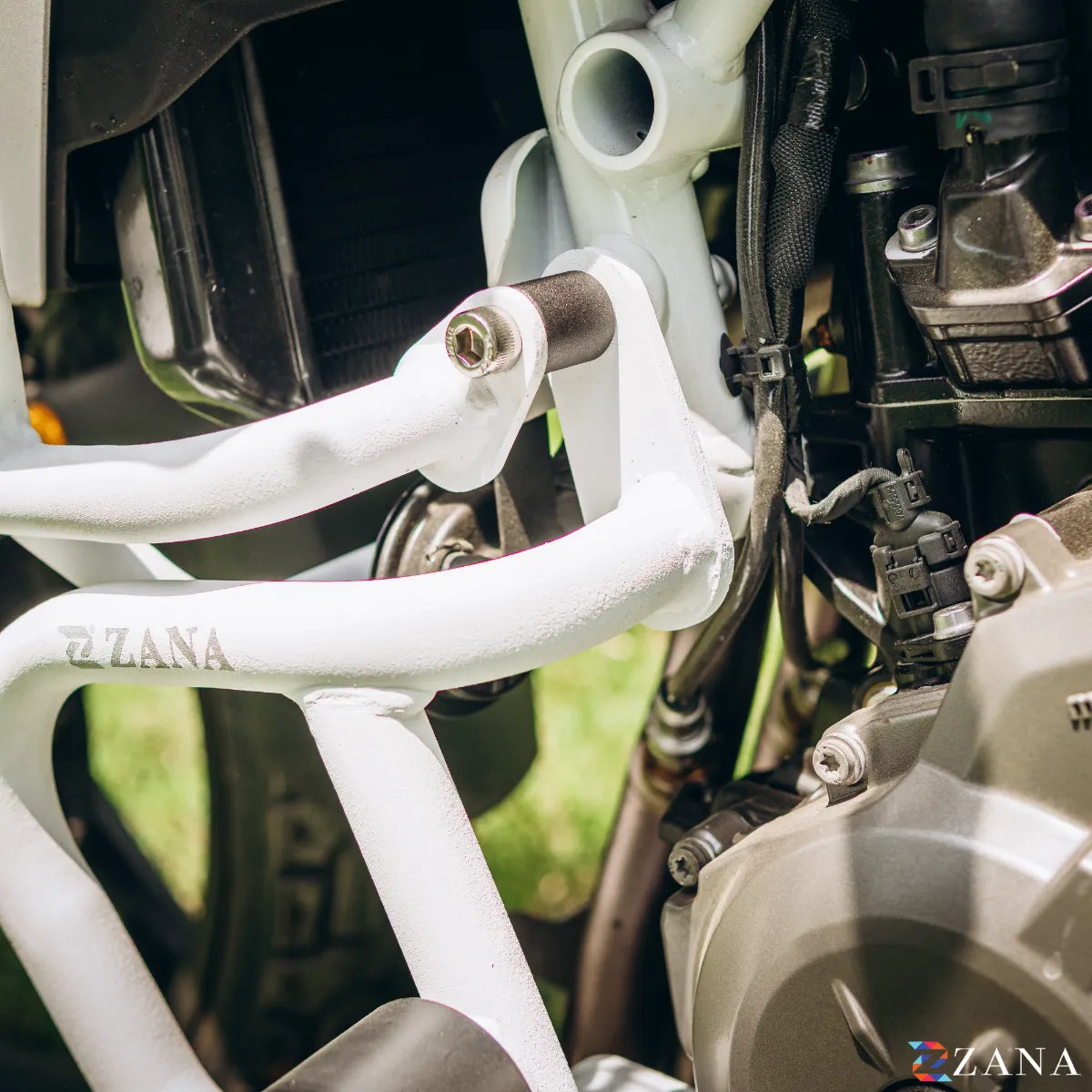Zana Lower Engine Guard With Slider For BMW F 450 GS (White)