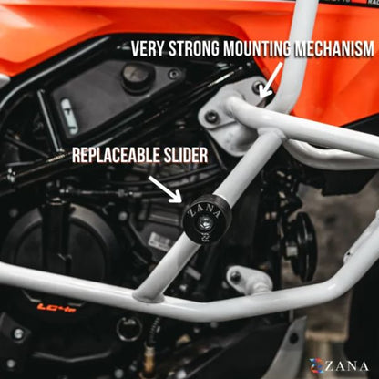 Zana Lower Engine Guard With Slider (White) For KTM ADV 390 2025-ZI-8554