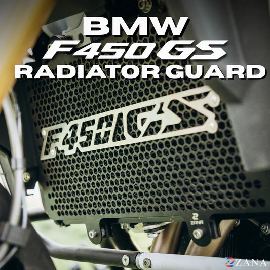 Zana Radiator Guard Honeycomb Black With F 450 GS Logo Silver For BMW F 450 GS (Aluminium) - ZI-8802