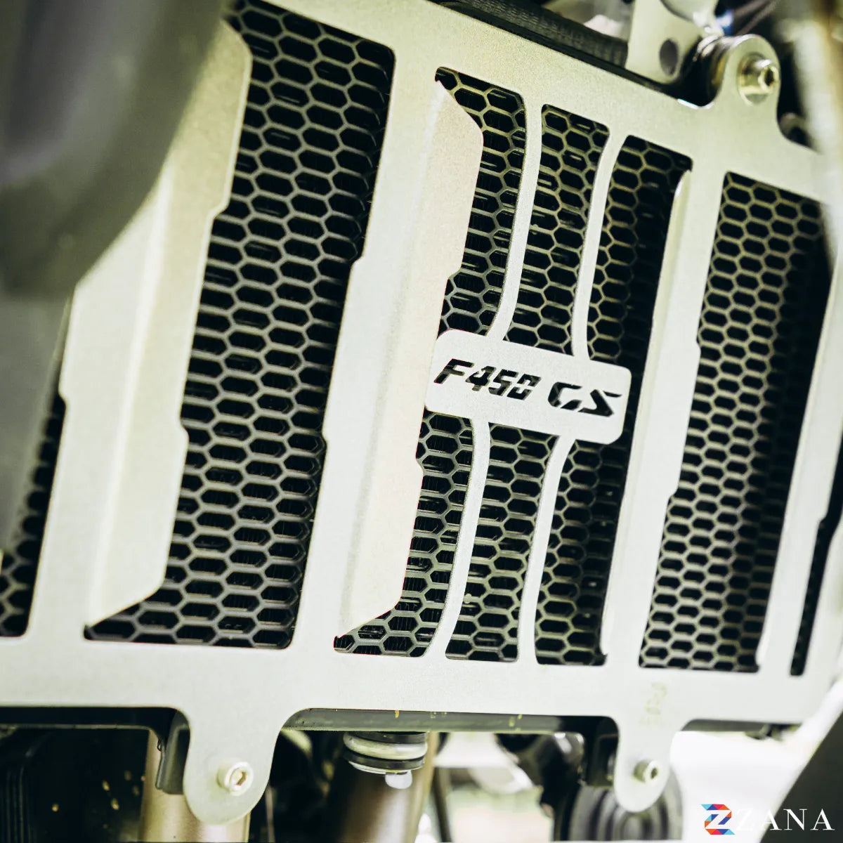 Zana Radiator Guard SS Silver T-1 With F 450 GS Logo For BMW F 450 GS - ZI-8803