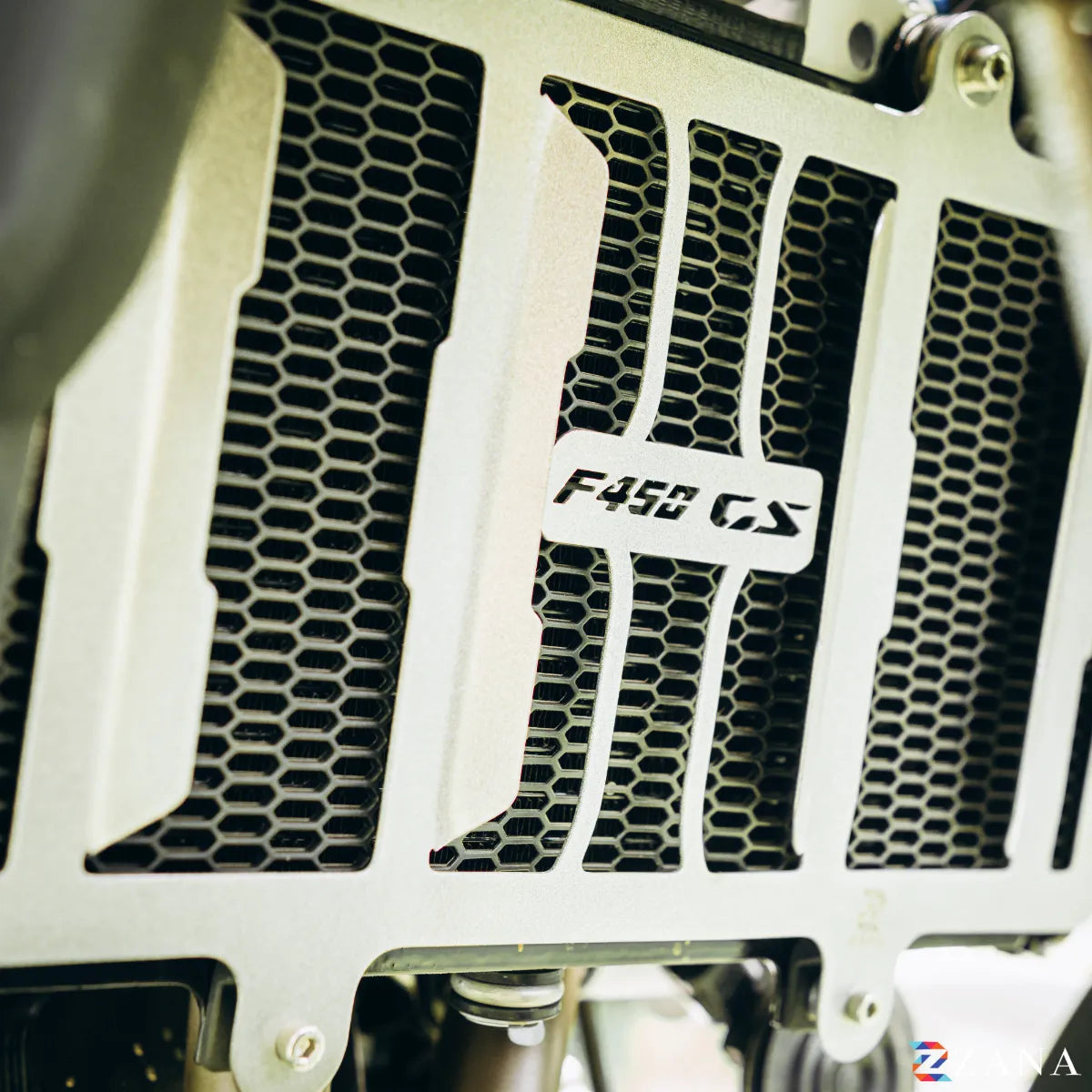 Zana Radiator Guard SS Silver T-1 With F 450 GS Logo For BMW F 450 GS - ZI-8803