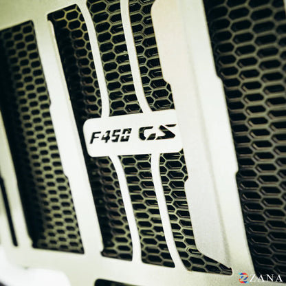 Zana Radiator Guard SS Silver T-1 With F 450 GS Logo For BMW F 450 GS - ZI-8803