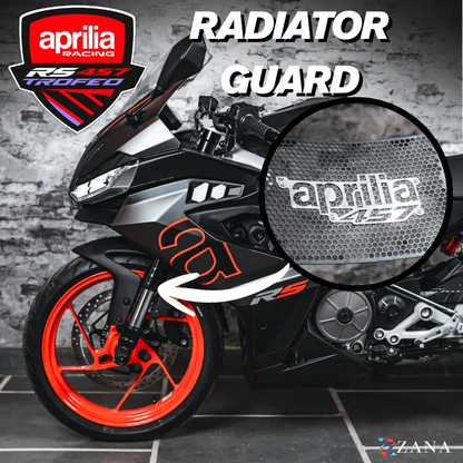 Zana Radiator Guard for Aprilia RS 457 Black with Aprilia 457 Logo – ZI-8663
