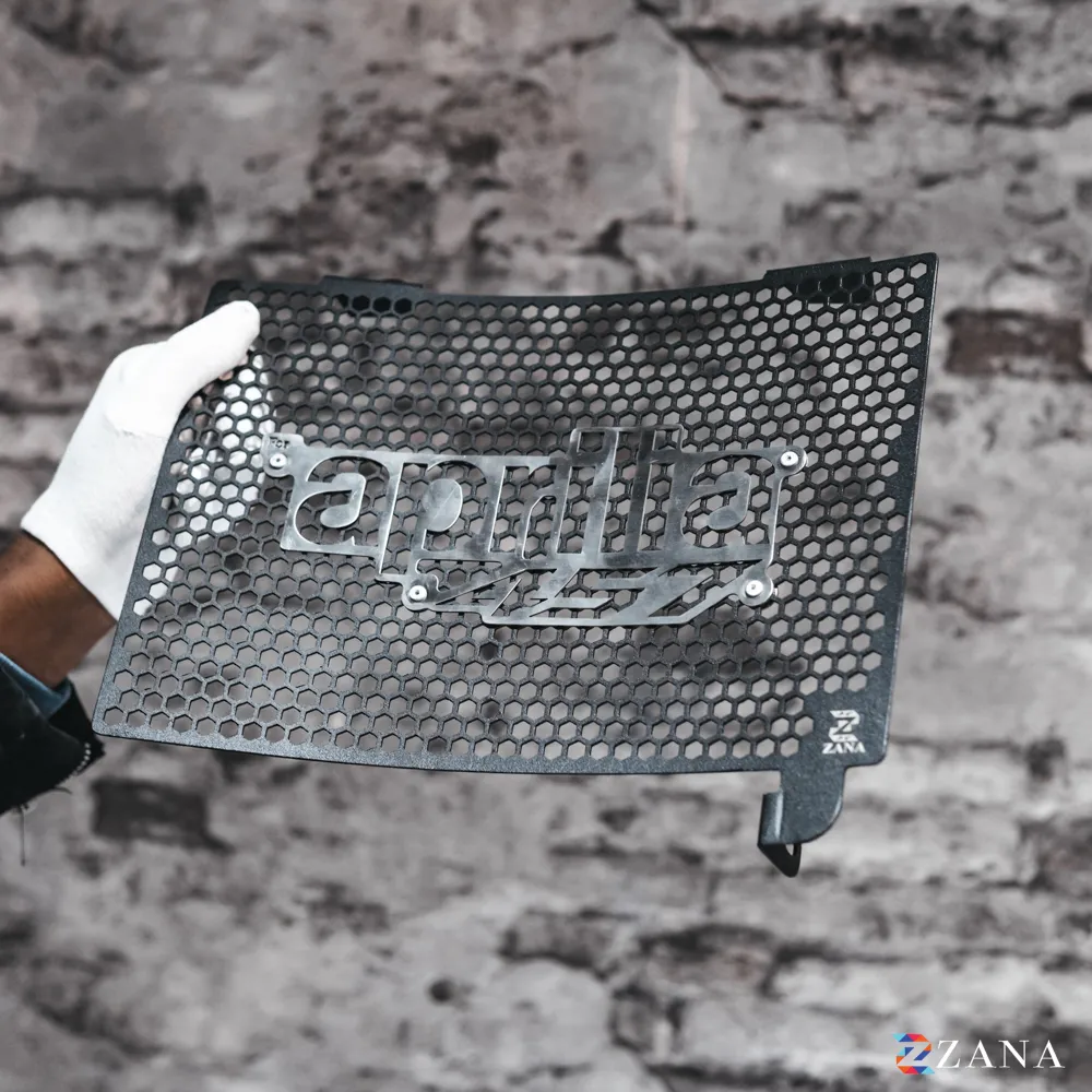 Zana Radiator Guard for Aprilia RS 457 Black with Aprilia 457 Logo – ZI-8663