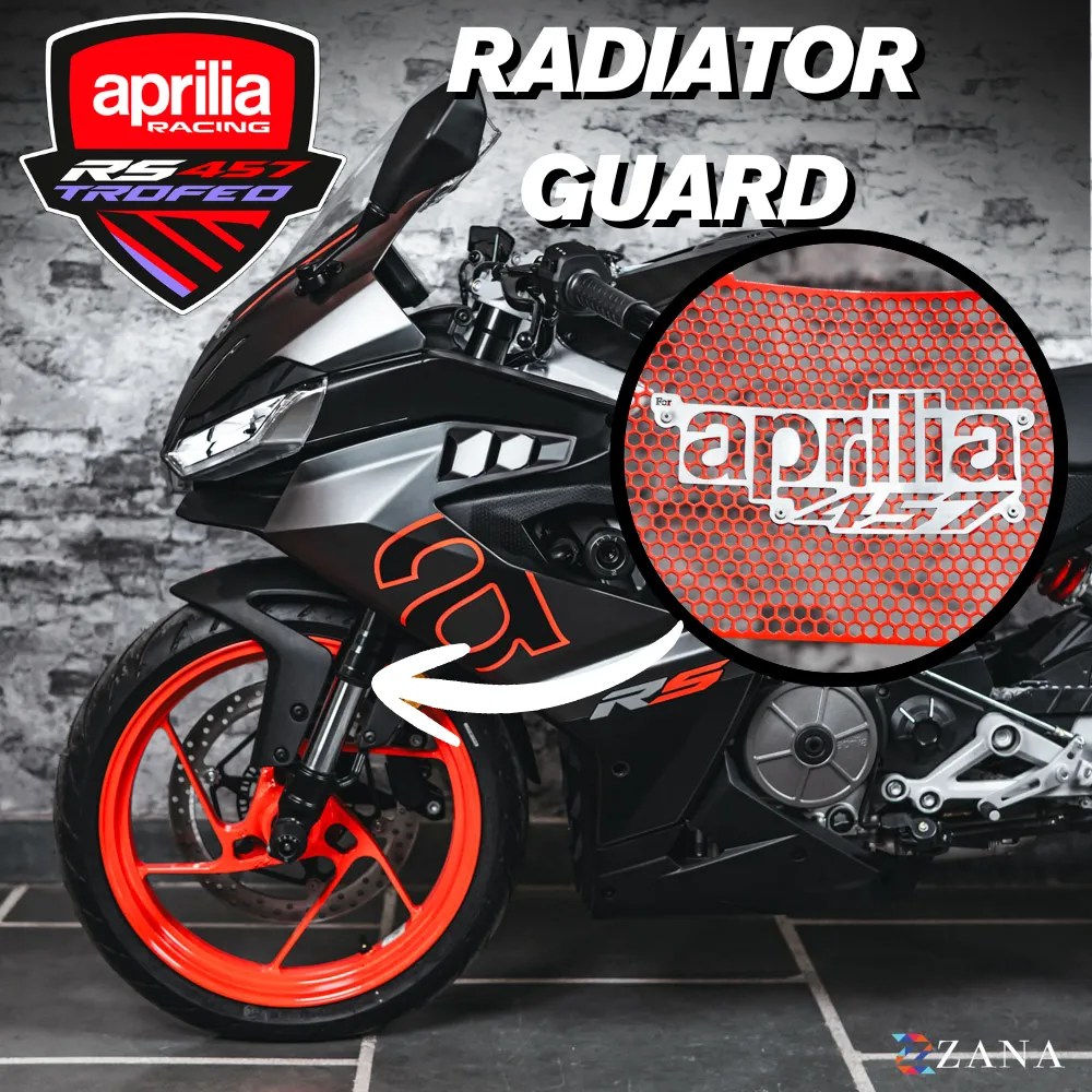 Zana Radiator Guard for Aprilia RS 457 Red with Aprilia 457 Logo – ZI-8664