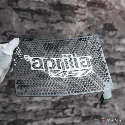 Zana Radiator Guard for Aprilia Tuono 457 Black with Aprilia 457 Logo – ZI-8663