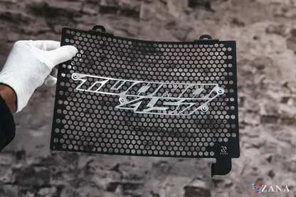Zana Radiator Guard for Aprilia Tuono 457 Black with Tuono 457 Logo – ZI-8661