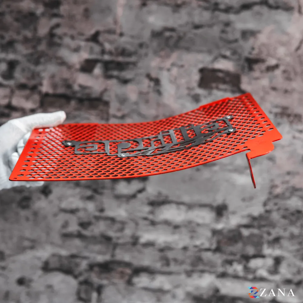 Zana Radiator Guard for Aprilia Tuono 457 Red with Aprilia 457 Logo – ZI-8664