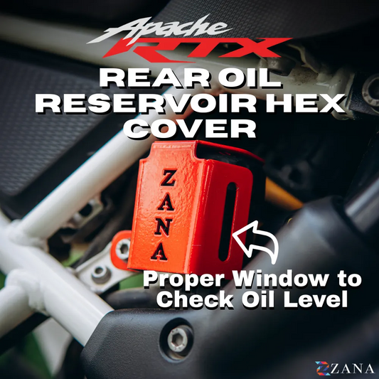 Zana Rear Oil Reservoir Hex Cover (Red) For TVS Apache RTX 300 - ZI-8733