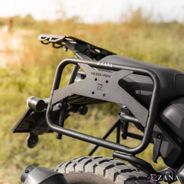 Zana Roadster Saddle Stay With Jerry Can Mount For Yezdi Adventure 2025 (Black)-ZI-8669