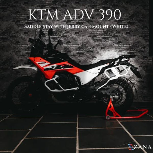 Zana Saddle Stay V-1 With Jerry Can Mount White For KTM ADV 390 2025-ZI-8581