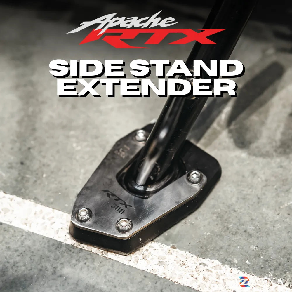 Zana Side Stand Extender For TVS Apache RTX 300 (Aluminium & Stainless Steel) - ZI-8755