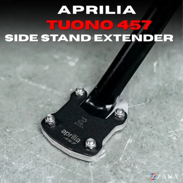 Zana Side Stand Extenders For Aprilia Tuono 457 (Black)-ZI-8651