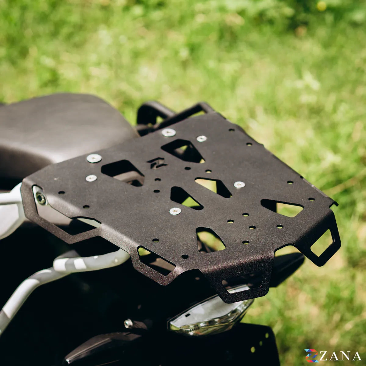 Zana Top Rack With MS Plate Compatible with Pillion Backrest For BMW F 450 GS (Black)