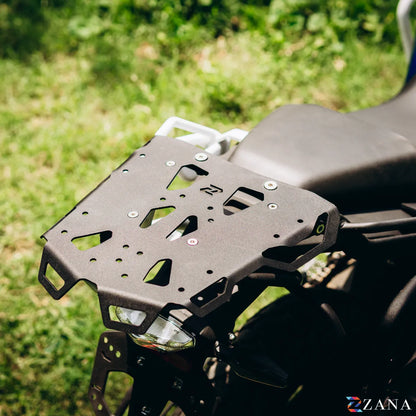 Zana Top Rack With MS Plate Compatible with Pillion Backrest For BMW F 450 GS (Black)