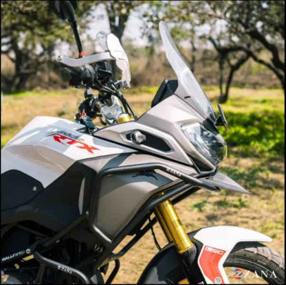 Zana Upper & Lower Crash Guard With Slider (Black) Combo For TVS Apache RTX 300 Beak Version-ZI- 8735 / ZI-8710