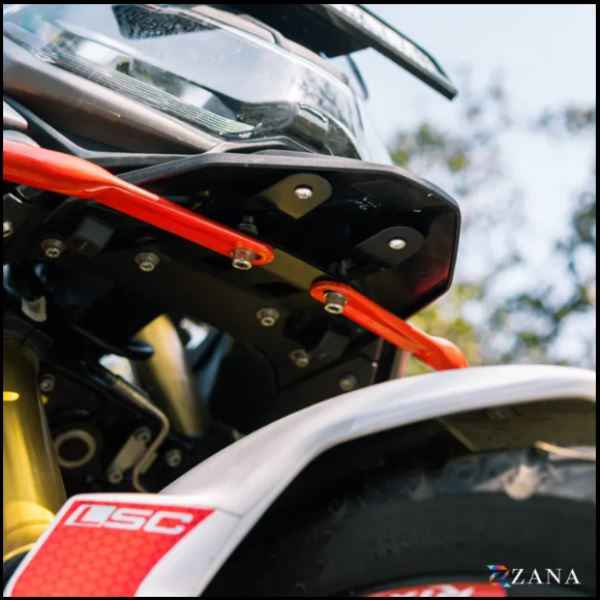 Zana Upper & Lower Crash Guard With Slider (Red) Combo For TVS Apache RTX 300 Beak Version-ZI-8716 / ZI-8717