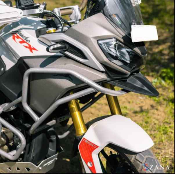 Zana Upper & Lower Crash Guard With Slider (Silver) Combo For TVS Apache RTX 300 Beak Version-ZI-8712 / ZI-8713