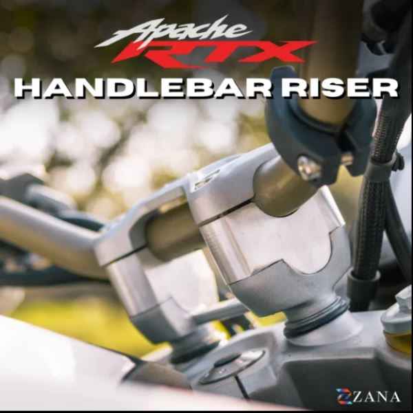 Zana Vertical Handlebar Riser For TVS Apache RTX 300 (Silver)-ZI-8740