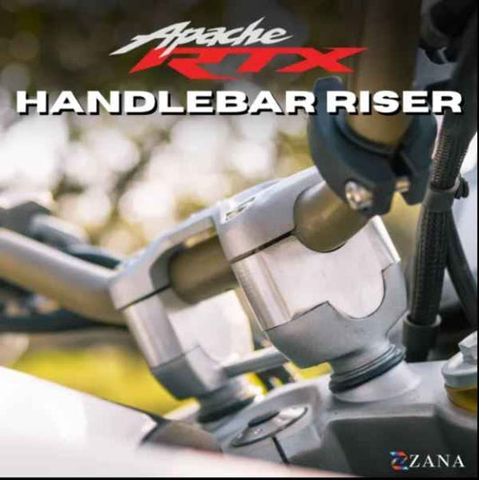 Zana Vertical Handlebar Riser For TVS Apache RTX 300 (Silver)-ZI-8740