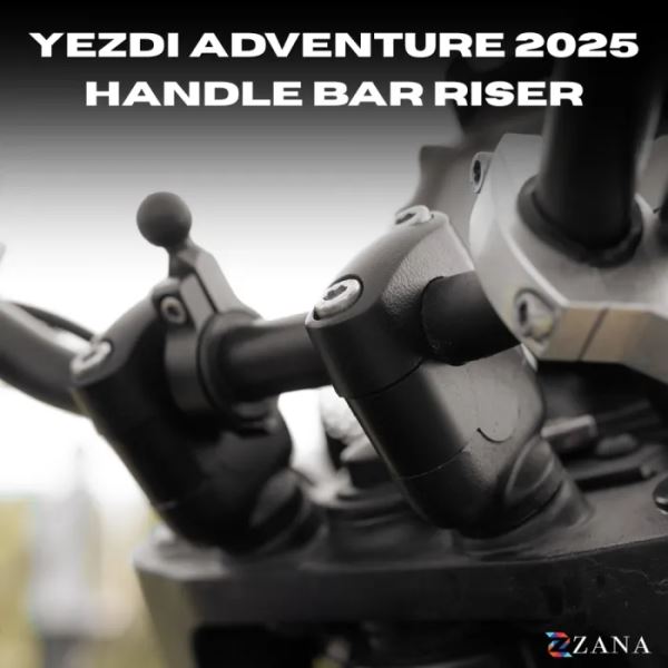 Zana Vertical Handlebar Riser Texture Matt Black For Yezdi Adventure 2025-ZI-8672