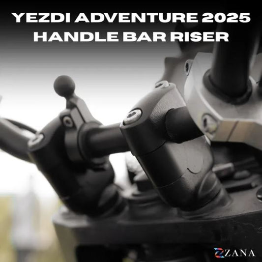 Zana Vertical Handlebar Riser Texture Matt Black For Yezdi Adventure 2025-ZI-8672