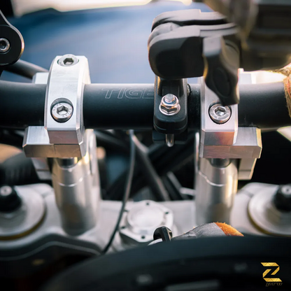 Zana Z Pro Pivoting Handlebar Risers For Triumph Tiger 850/ Tiger 900 GT / Tiger 900 Rally Pro (Silver) - ZP-109