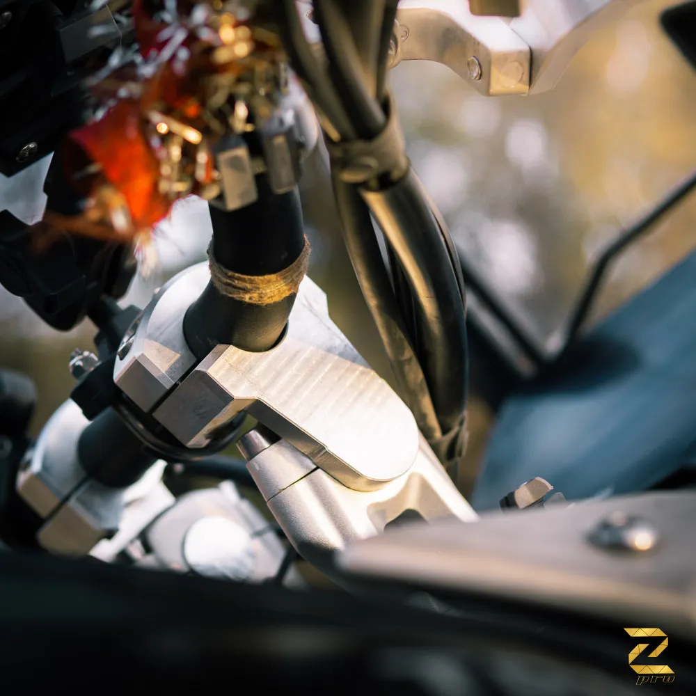 Zana Z Pro Pivoting Handlebar Risers For Triumph Tiger 850/ Tiger 900 GT / Tiger 900 Rally Pro (Silver) - ZP-109