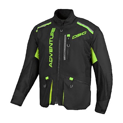DSG Adv Riding Jacket Black Yellow Fluo - Riders Junction