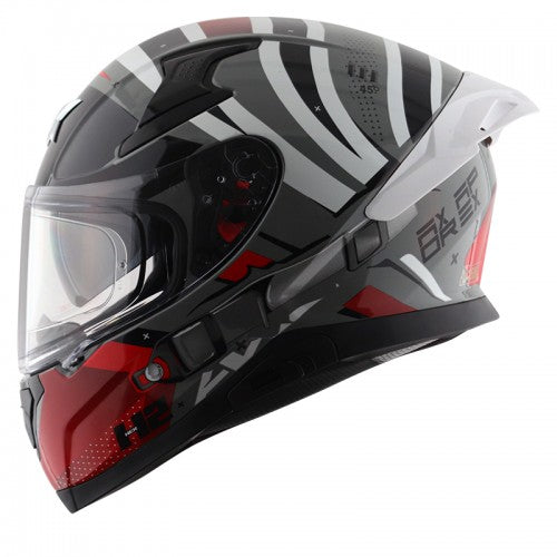 AXOR Apex Hex-2 Motorcycle Helmet - Cool Grey Red - Riders Junction