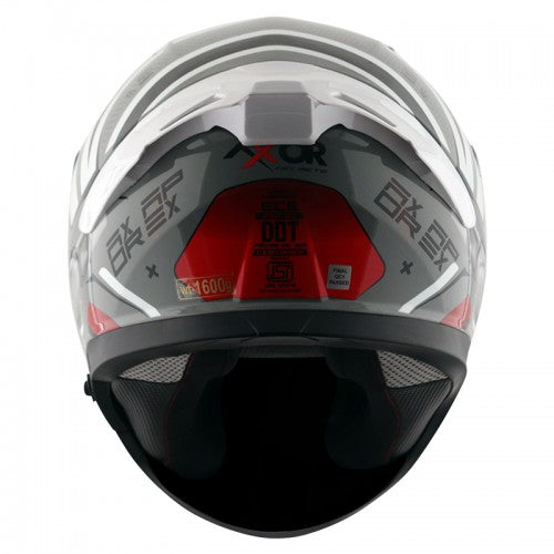 AXOR Apex Hex-2 Motorcycle Helmet - Cool Grey Red - Riders Junction