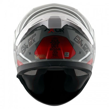 AXOR Apex Hex-2 Motorcycle Helmet - Cool Grey Red - Riders Junction