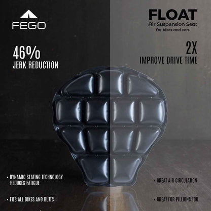 FEGO Float - Air Suspension Seat Black Leather Cushion Seat With Air Suspension Technology
