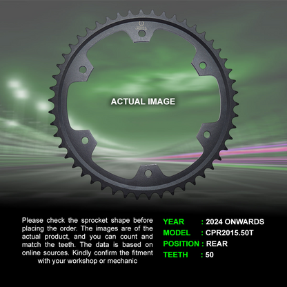 Crank1 Sprocket For Triumph Tiger 900 Rally Pro (2024 Onwards) - Rear - CPR2015.50T