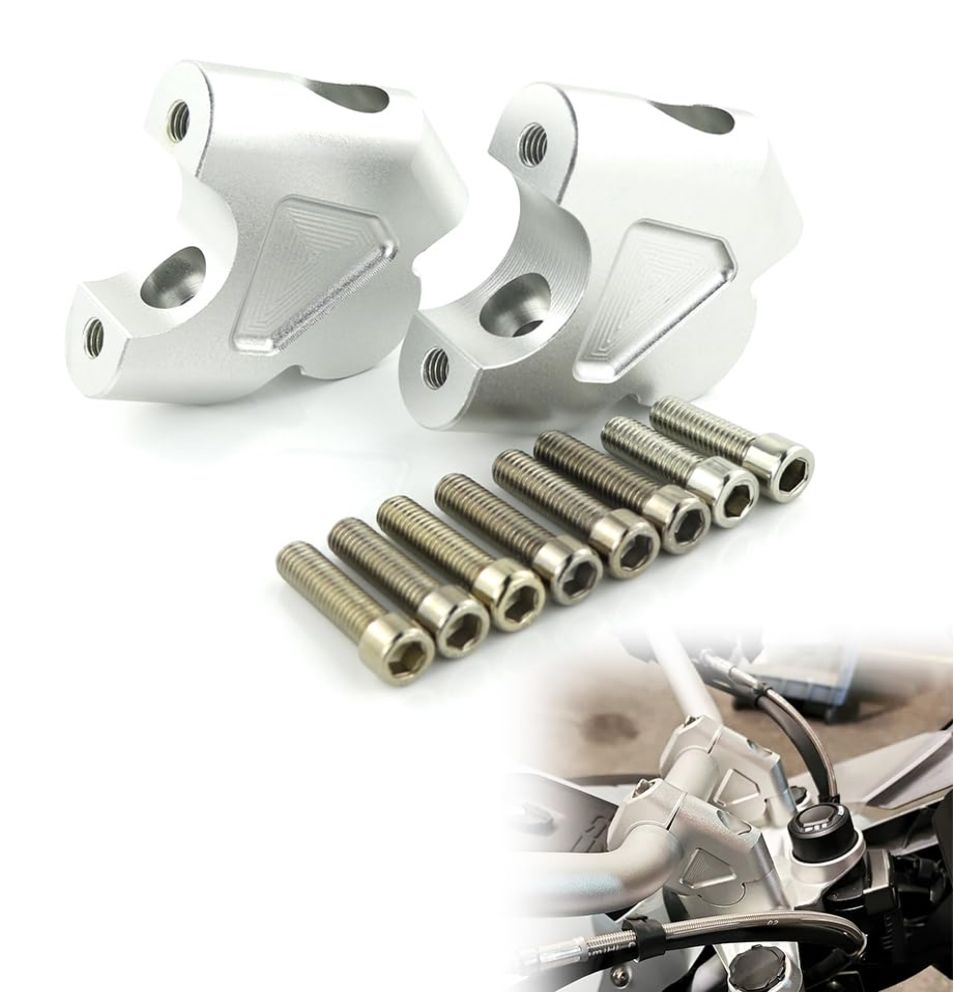 1.5 Inch Inclined Aluminum Handlebar Riser for BMW 1200GS / 1250GS - RJ Accessories