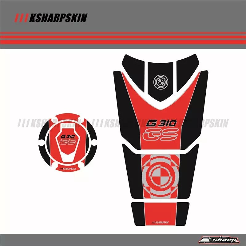 BMW 310GS Tank Pad Fuel Pad Gas Pad Set - Riders Junction