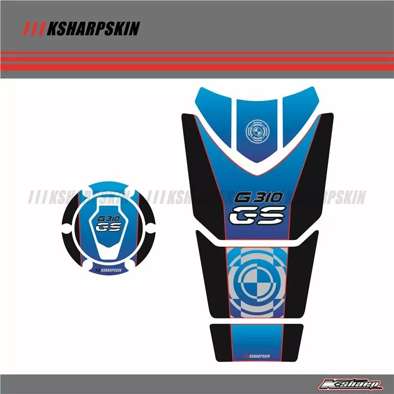 BMW 310GS Tank Pad Fuel Pad Gas Pad Set - Riders Junction