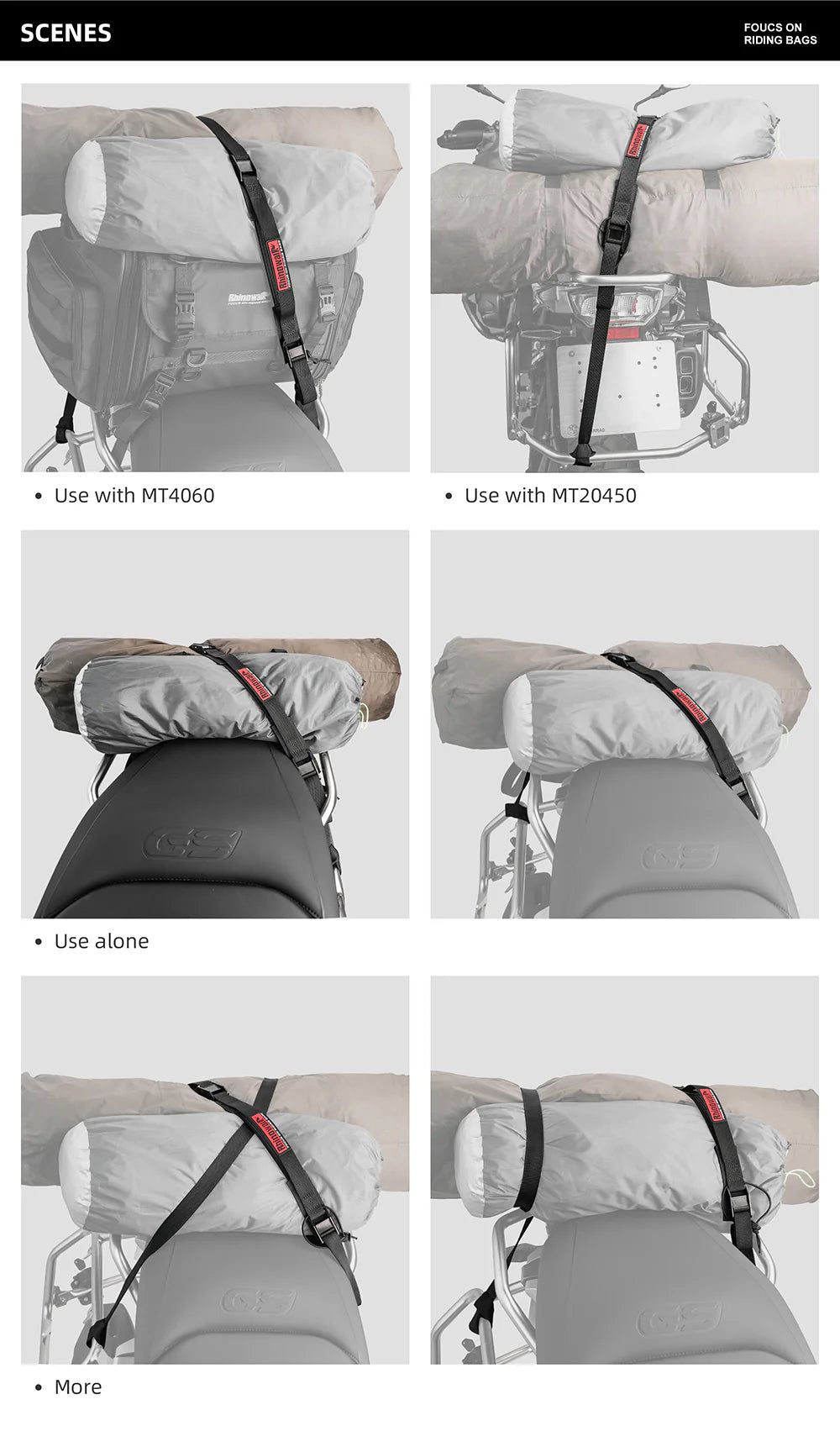 Rhinowalk Motorcycle Luggage Strap 2.5M Buckle Tie-Down Belt Cargo Straps for Motor Car Bike Reinforced Strap With Cam Buckle (MTR005)