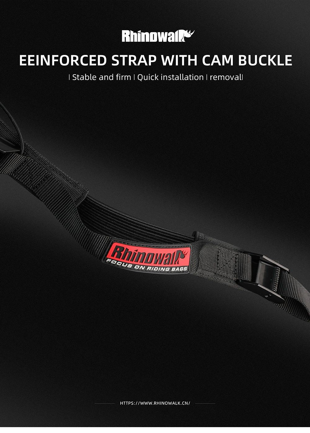 Rhinowalk Motorcycle Luggage Strap 2.5M Buckle Tie-Down Belt Cargo Straps for Motor Car Bike Reinforced Strap With Cam Buckle (MTR005)
