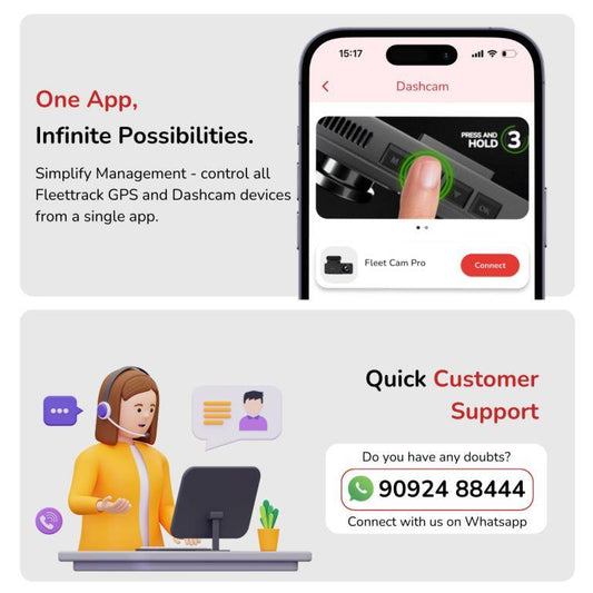 Fleettrack GPS Tracker with 1 Year Pre-Recharged SIM + Mobile App (Android & iOS)