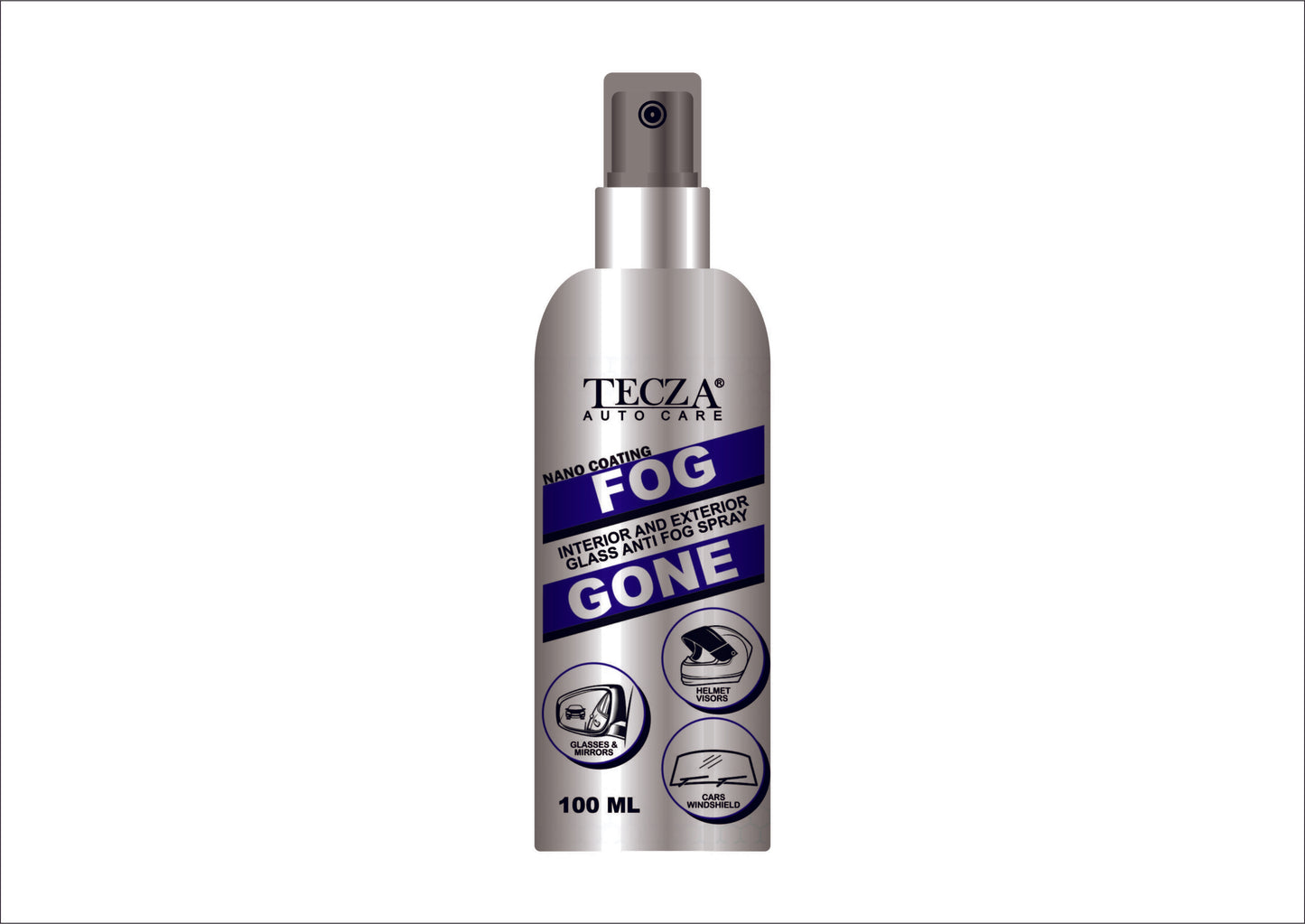 Fog Gone Anti Fog Spray for Helmet Visor, Mirror, Glass -  100ML - Tecza - Riders Junction