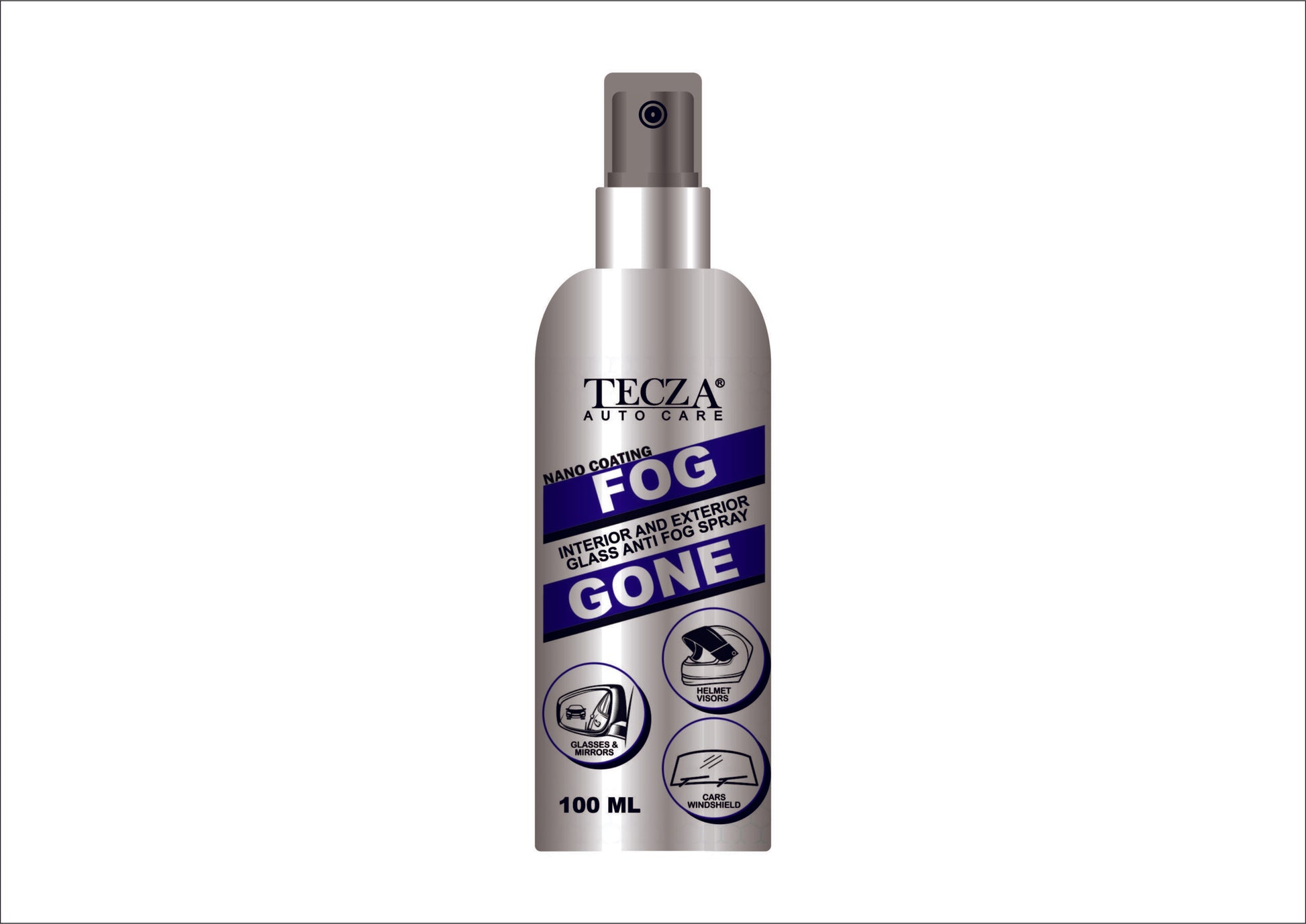 Fog Gone Anti Fog Spray for Helmet Visor, Mirror, Glass -  100ML - Tecza - Riders Junction