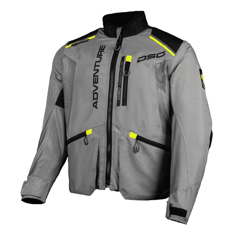 DSG Adv Riding Jacket Grey Black Yellow Flou - Riders Junction