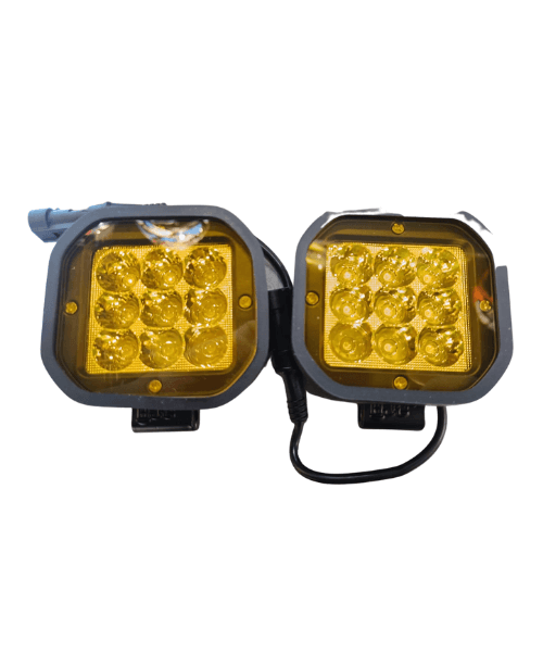HJG Square 9 LED Fog Light 60W with Wiring Harness and Mounts – Pair - Riders Junction